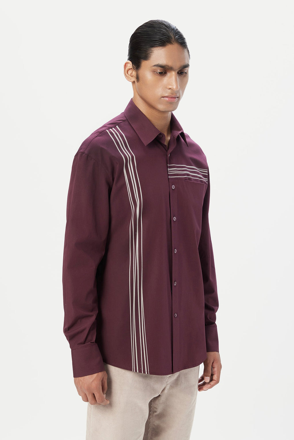 Relaxed Fit Button-Up Shirt with Drop Shoulder - Genes Lecoanet Hemant