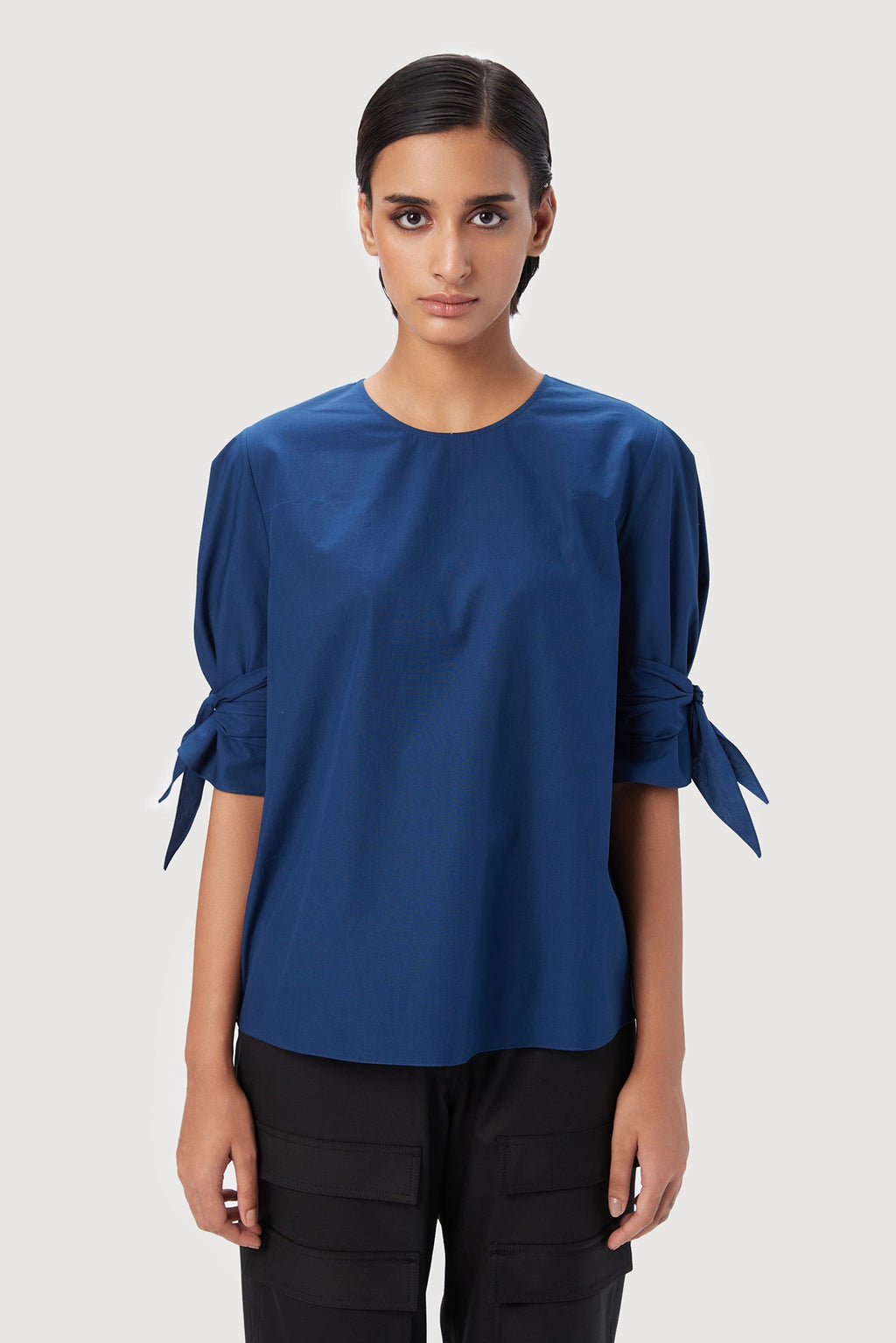 Straight Fit Round Neck Top - Genes Lecoanet Hemant