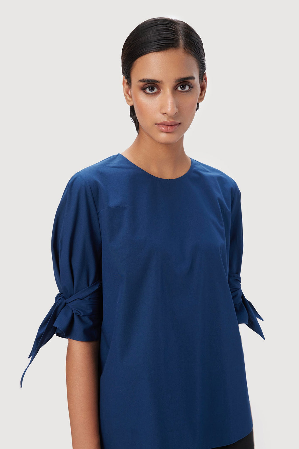 Straight Fit Round Neck Top - Genes Lecoanet Hemant