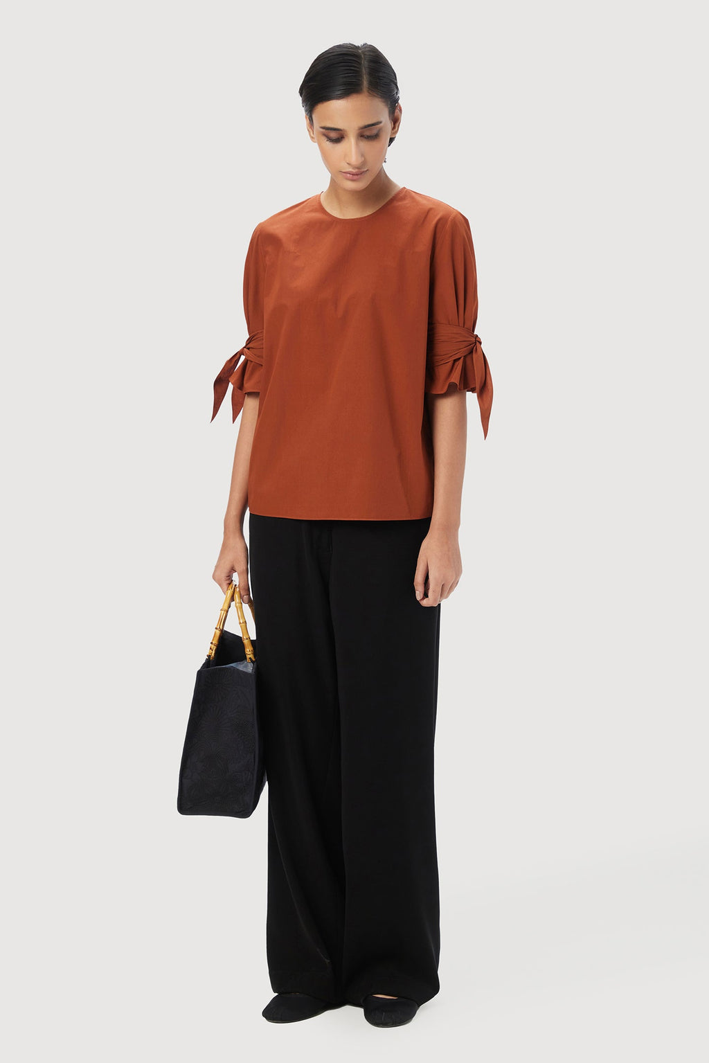 Straight Fit Round Neck Top - Genes Lecoanet Hemant