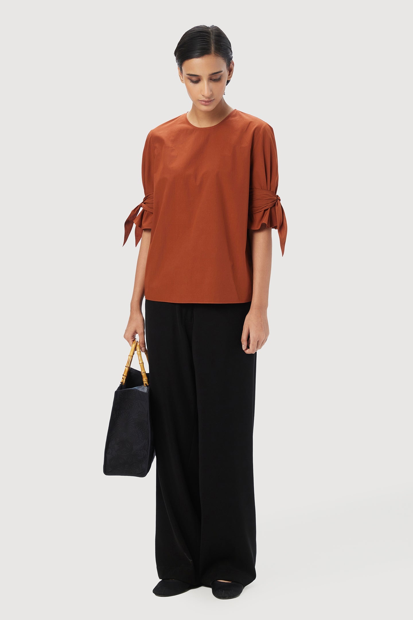Straight Fit Round Neck Top - Genes Lecoanet Hemant