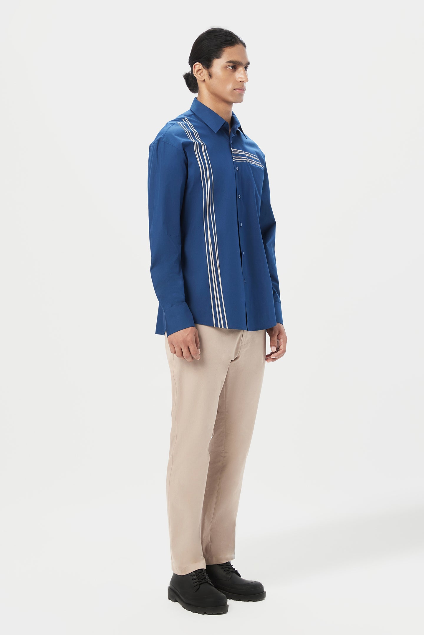 Relaxed Fit Button-Up Shirt with Drop Shoulder - Genes Lecoanet Hemant