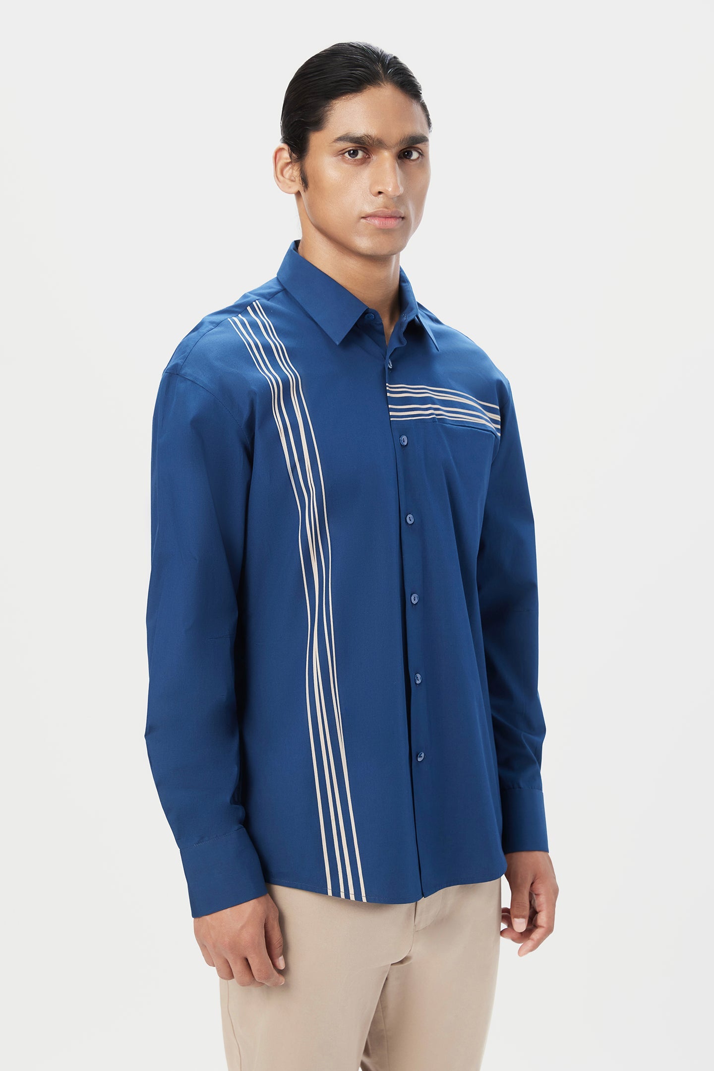 Relaxed Fit Button-Up Shirt with Drop Shoulder - Genes Lecoanet Hemant