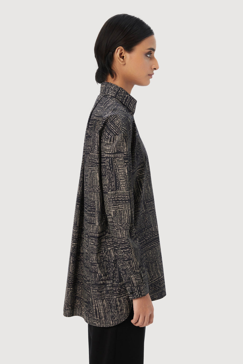 Easy Fit Button-Up Shirt Showcasing an All-Over Kantha Print - Genes Lecoanet Hemant