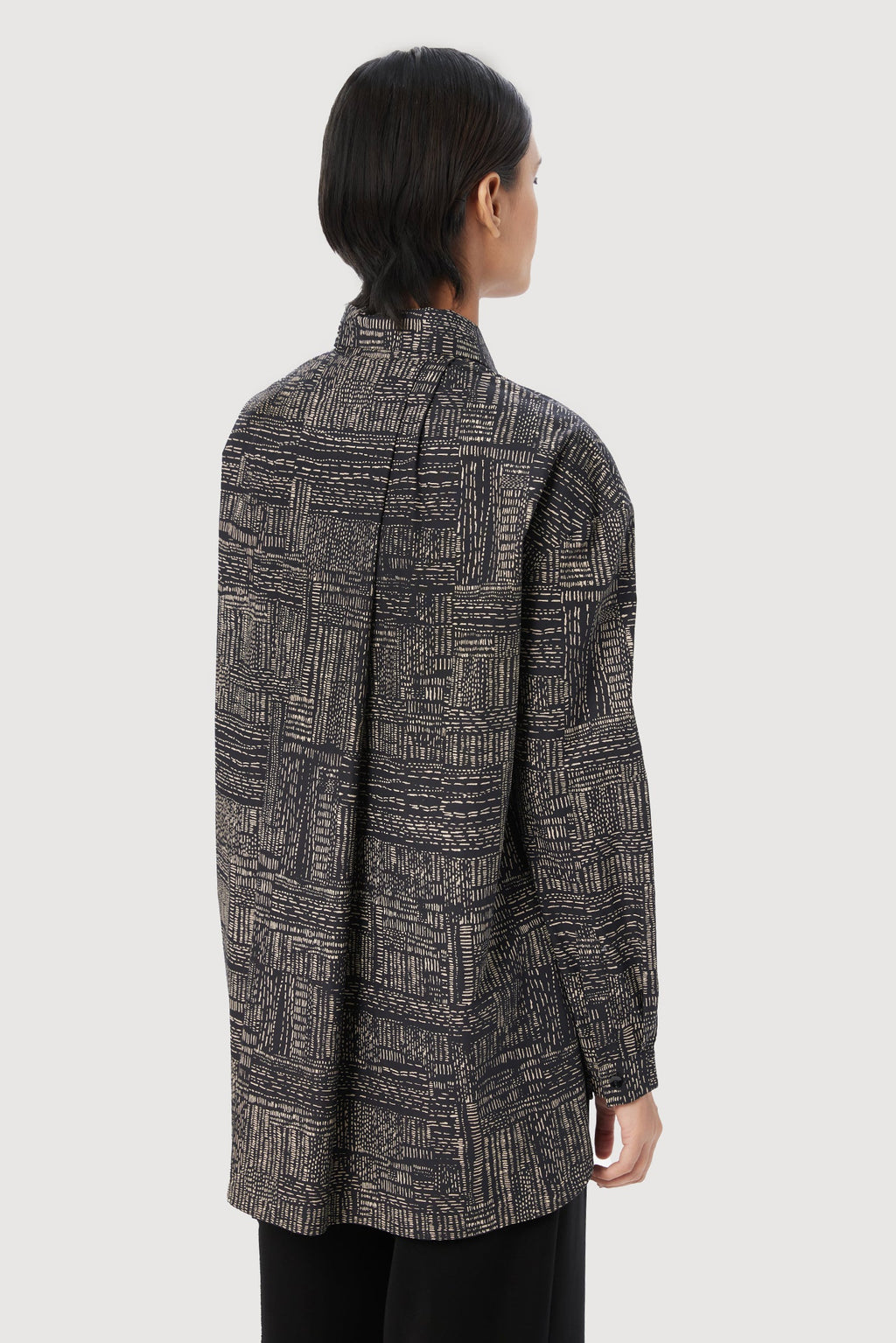 Easy Fit Button-Up Shirt Showcasing an All-Over Kantha Print - Genes Lecoanet Hemant