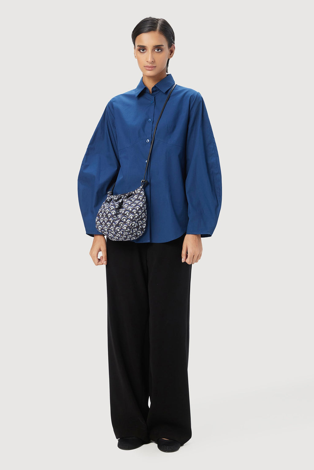 Regular Fit Button-Up Shirt with Voluminous Sleeves - Genes Lecoanet Hemant