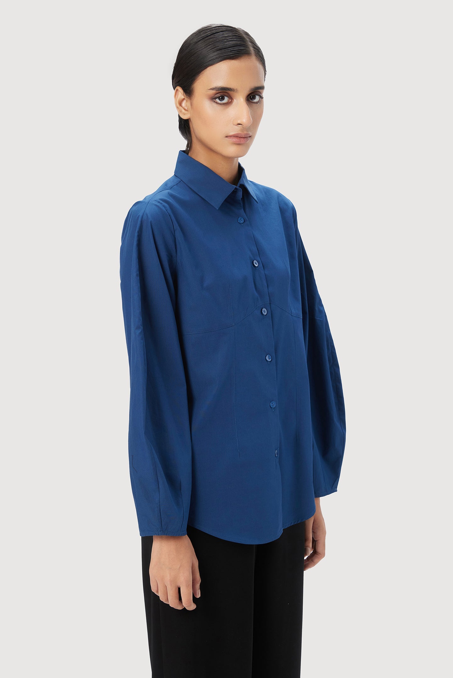 Regular Fit Button-Up Shirt with Voluminous Sleeves - Genes Lecoanet Hemant