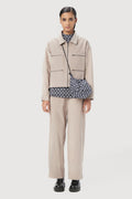 Straight Fit Trousers with Unique Seam Detailing and Knee Darts - Genes Lecoanet Hemant