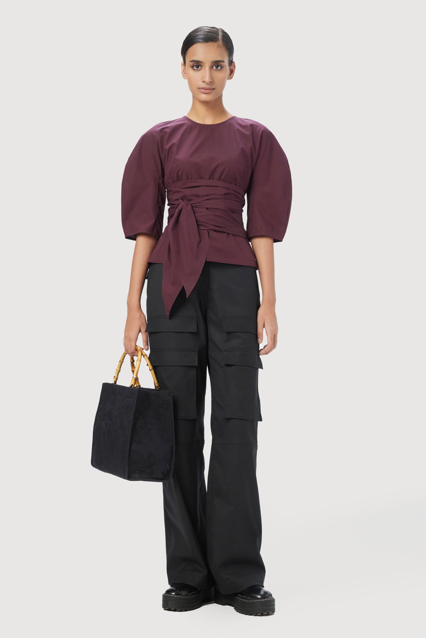 Slim Fit Round Neck Top with Soft Rounded Shoulders - Genes Lecoanet Hemant