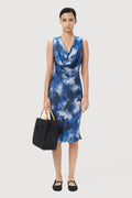 Sleeveless Dress with Dramatic Deep Cowl Neck - Genes Lecoanet Hemant