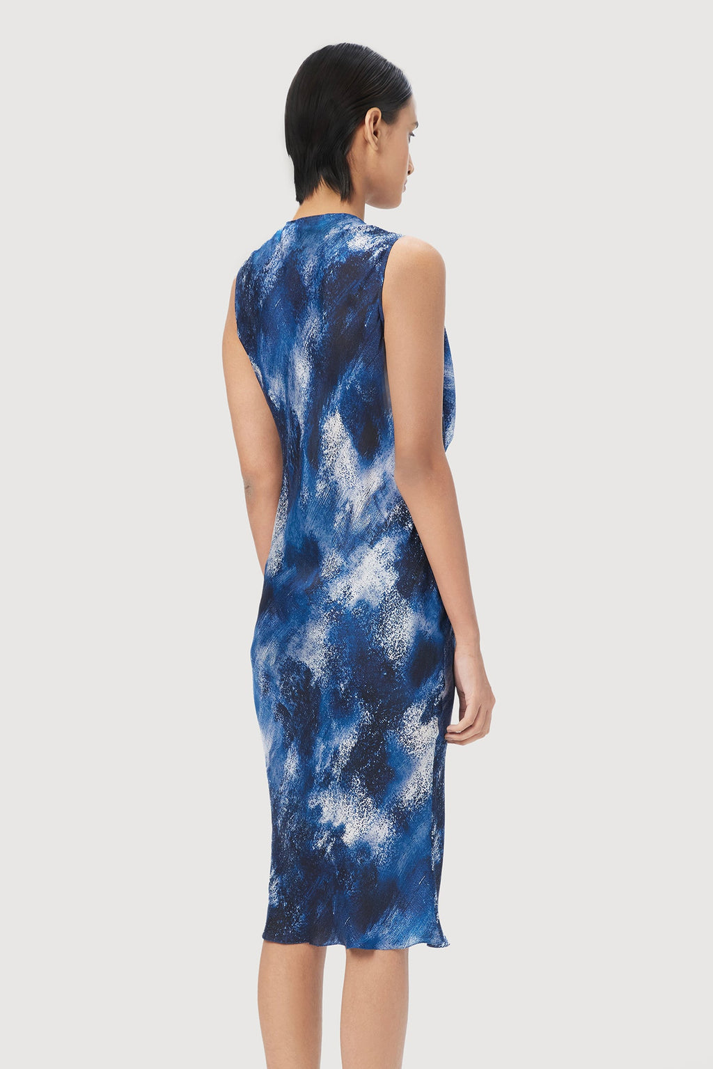 Sleeveless Dress with Dramatic Deep Cowl Neck - Genes Lecoanet Hemant