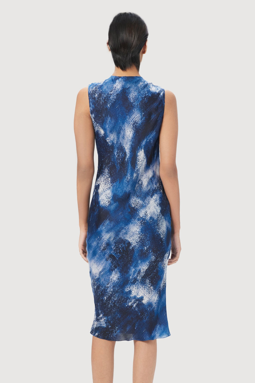 Sleeveless Dress with Dramatic Deep Cowl Neck - Genes Lecoanet Hemant