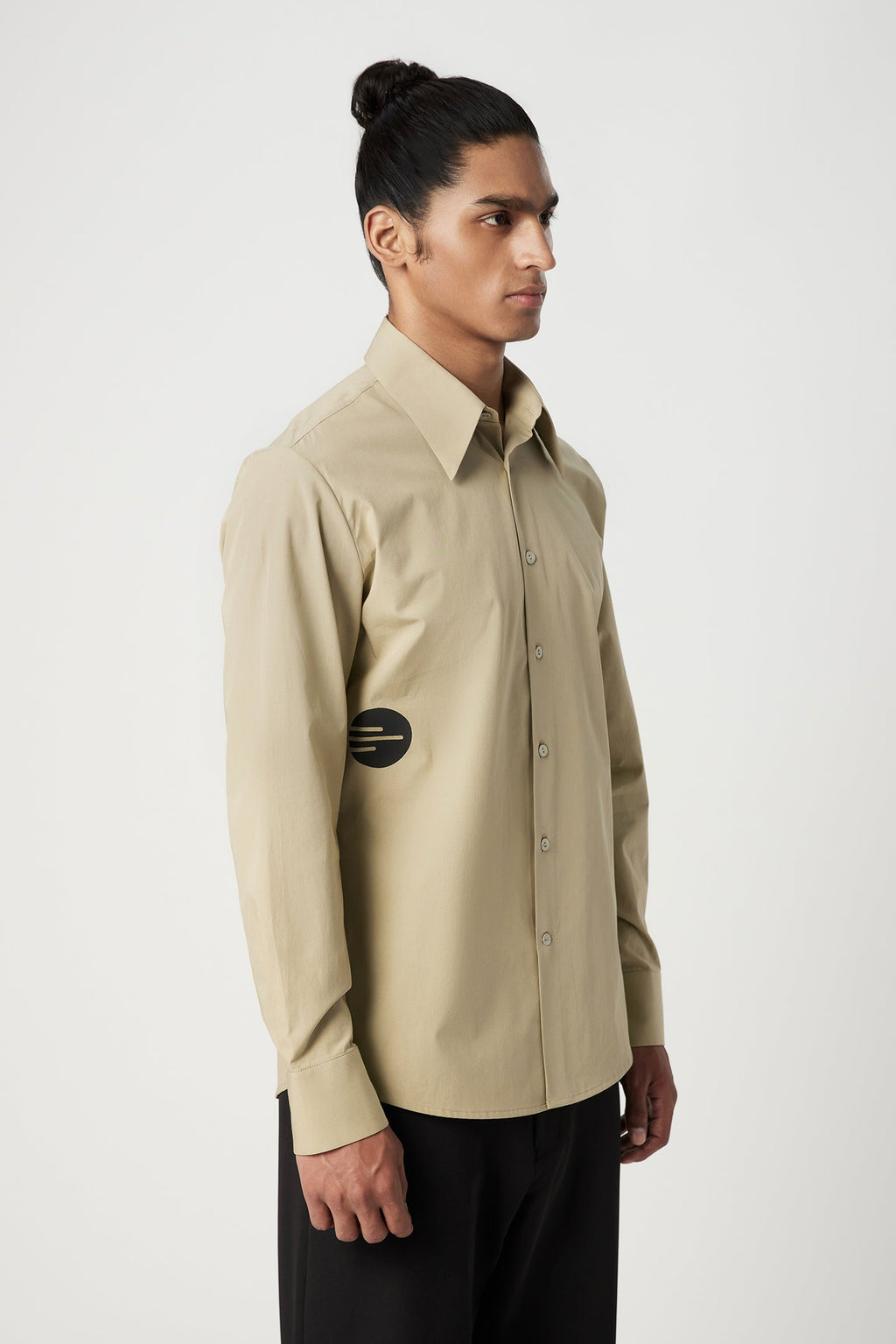 Regular Fit Button Up Shirt with Artistic Stamp Print - Genes Lecoanet Hemant