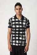 Regular Fit Polo T-Shirt with All-Over Large Check Print - Genes Lecoanet Hemant