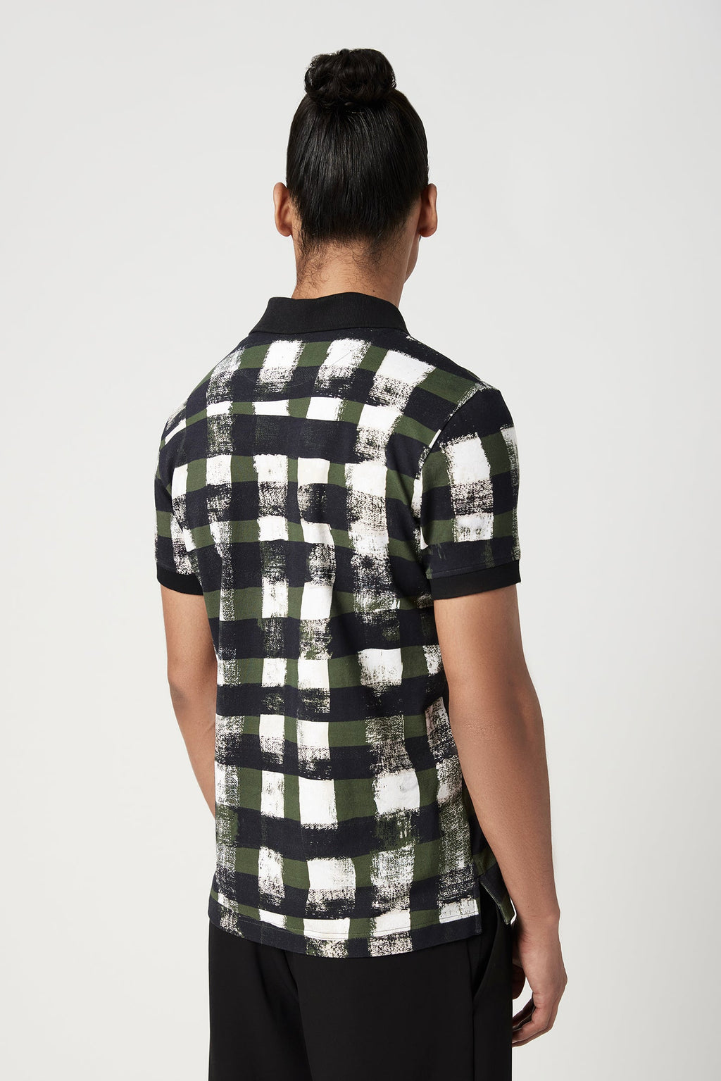 Regular Fit Polo T-Shirt with All-Over Large Check Print - Genes Lecoanet Hemant