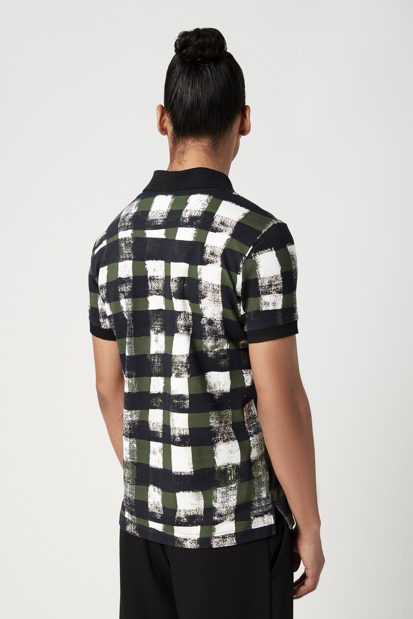 Regular Fit Polo T-Shirt with All-Over Large Check Print - Genes Lecoanet Hemant