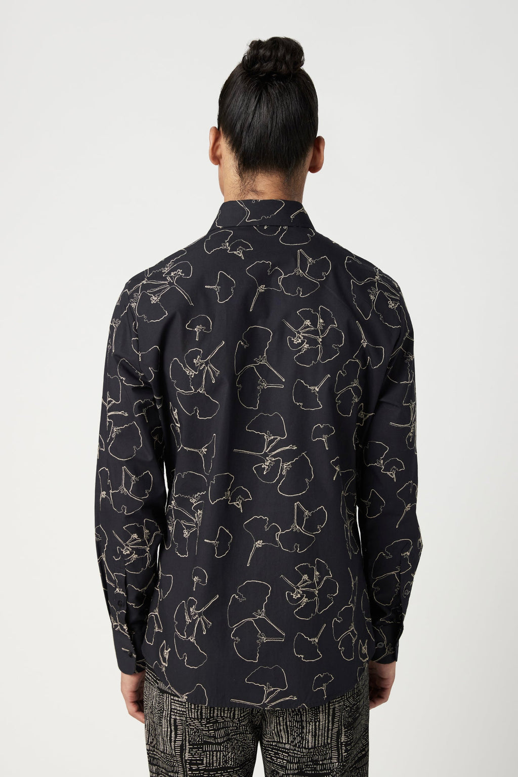 Regular Fit Button-Up Shirt with All-Over Thread Embroidery - Genes Lecoanet Hemant