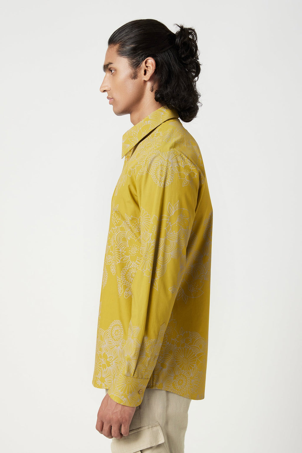 Regular Fit Button-Up Shirt with All-Over Floral Print - Genes Lecoanet Hemant