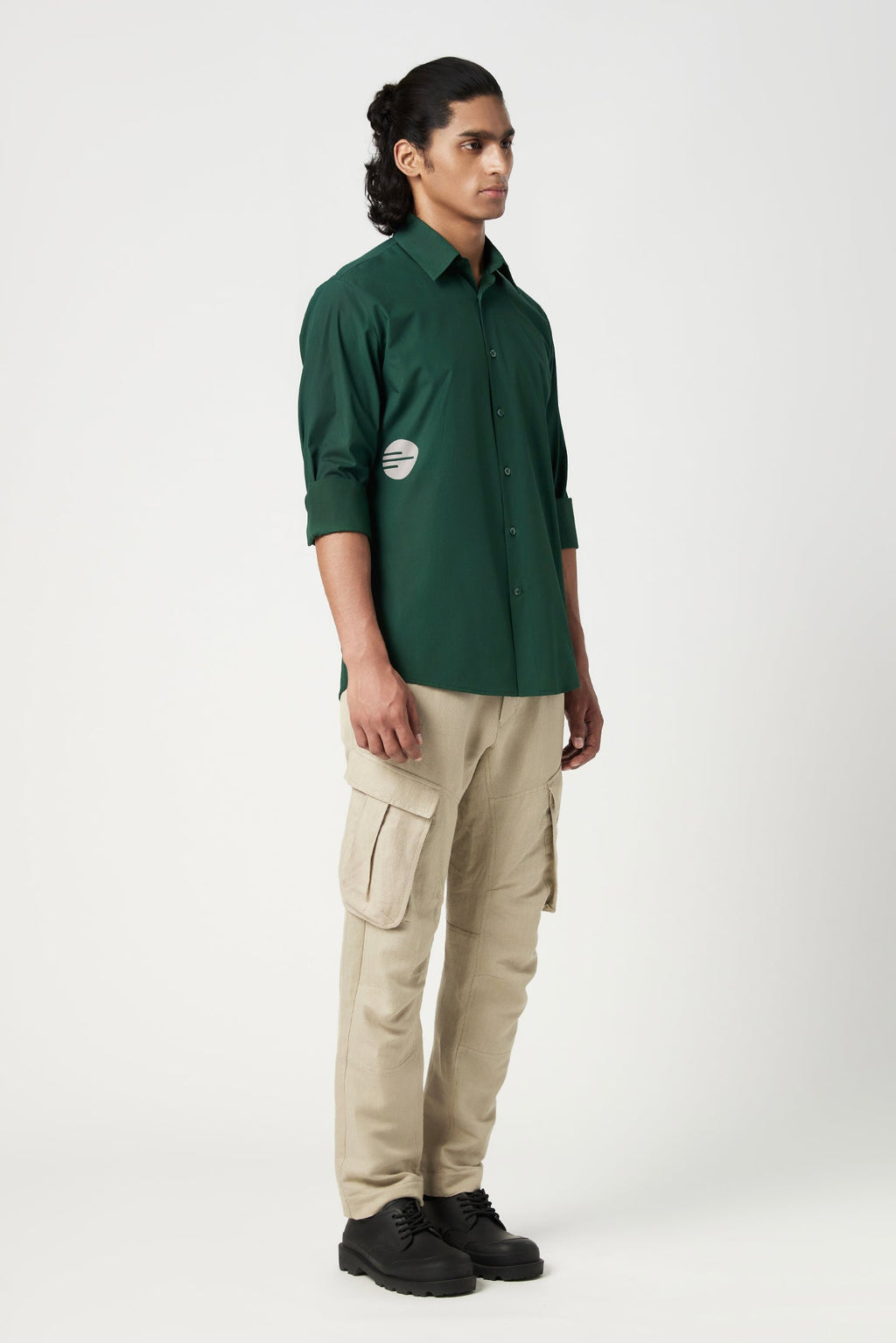 Regular Fit Button Up Shirt with Artistic Stamp Print - Genes Lecoanet Hemant