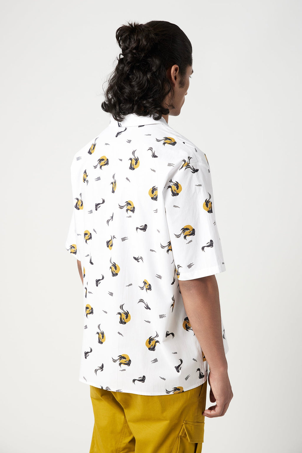 Easy Fit Half Sleeve Shirt in an All-Over Fish Print - Genes Lecoanet Hemant