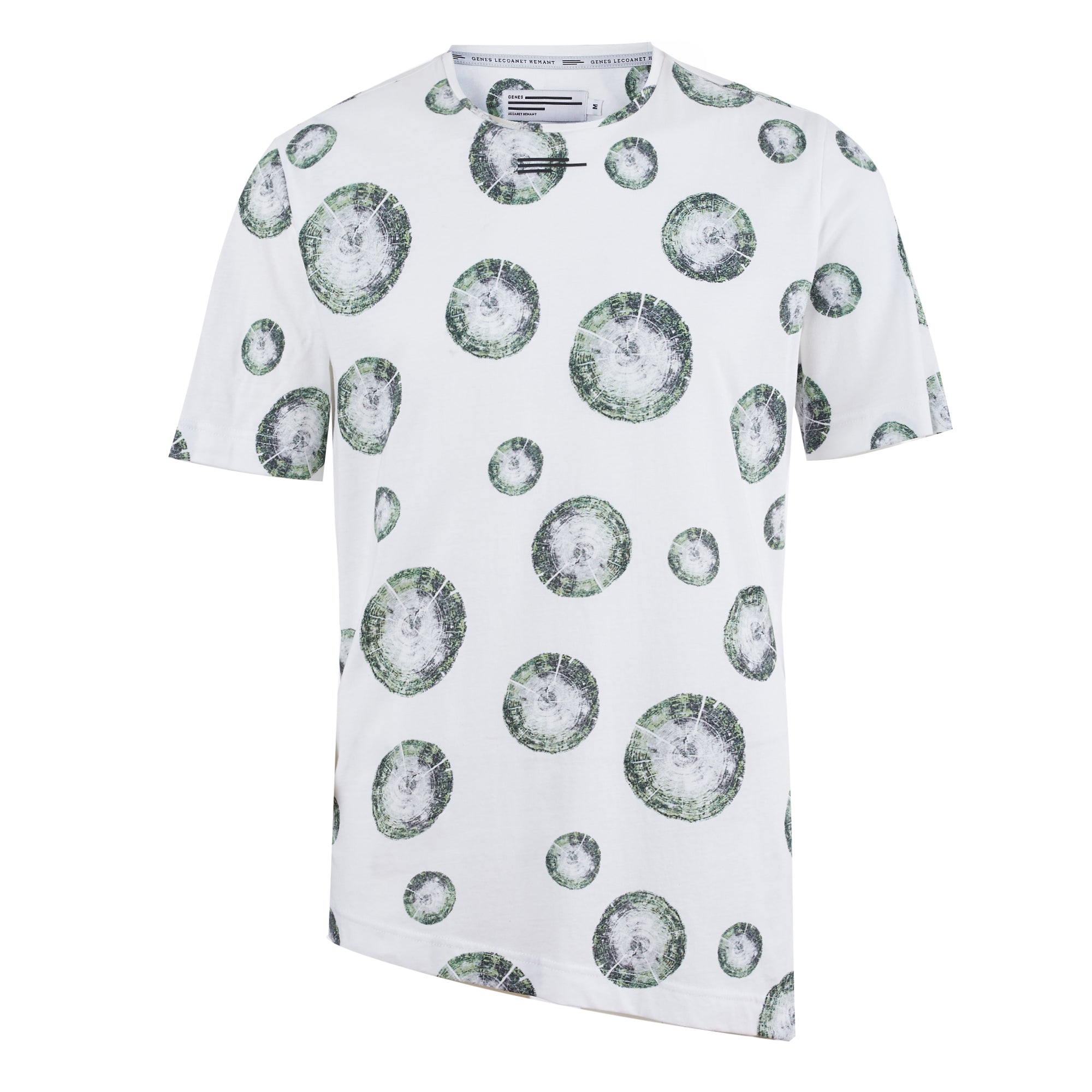 White & Green Dot Print Oversized T-Shirt