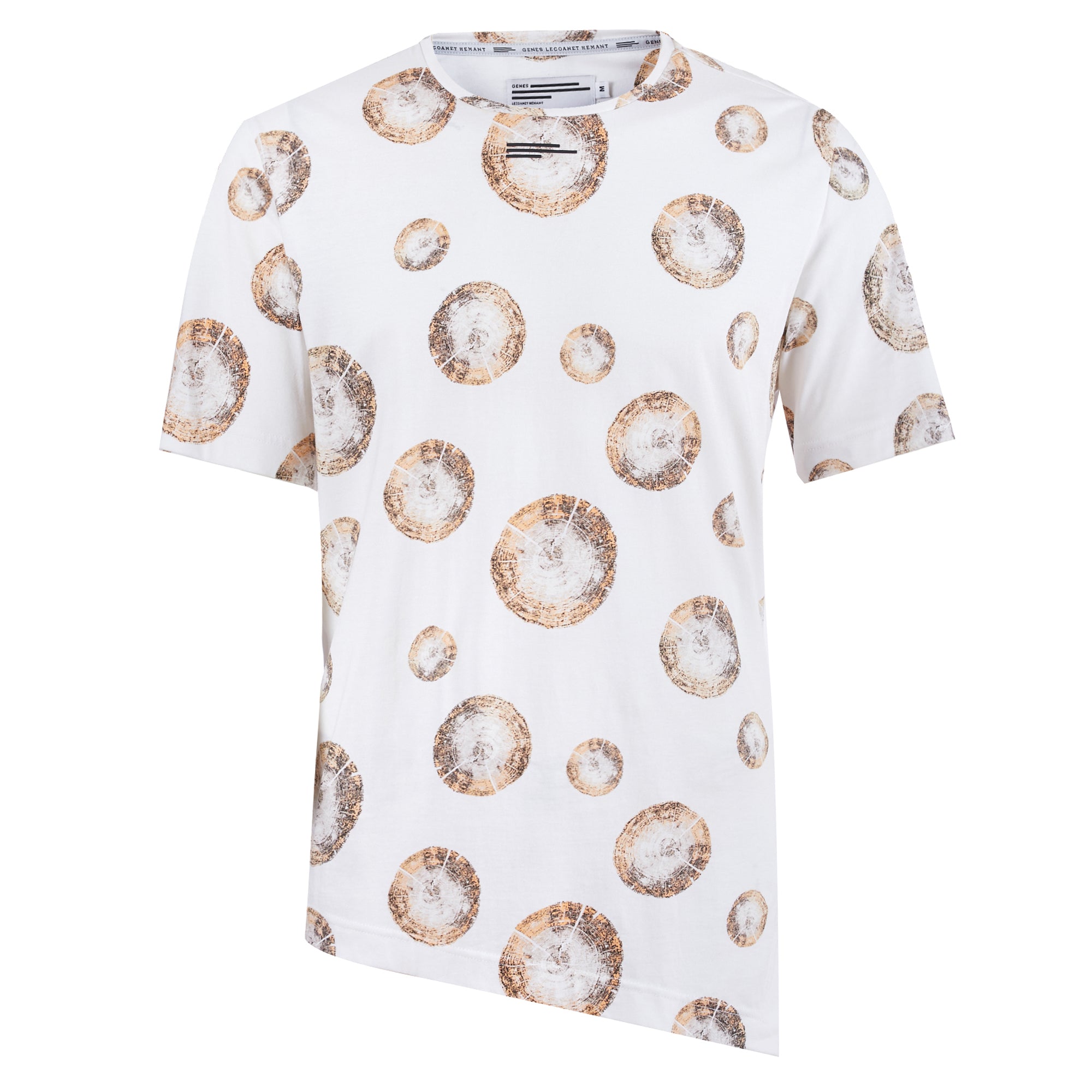 White & Tan Tree-Ring Print T-Shirt