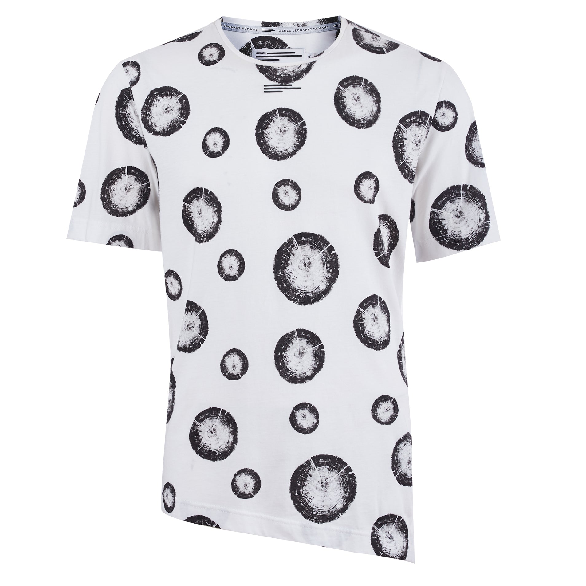 White Graphic Dot Print T-Shirt