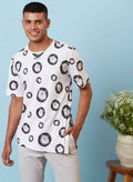 White Graphic Dot Print T-Shirt
