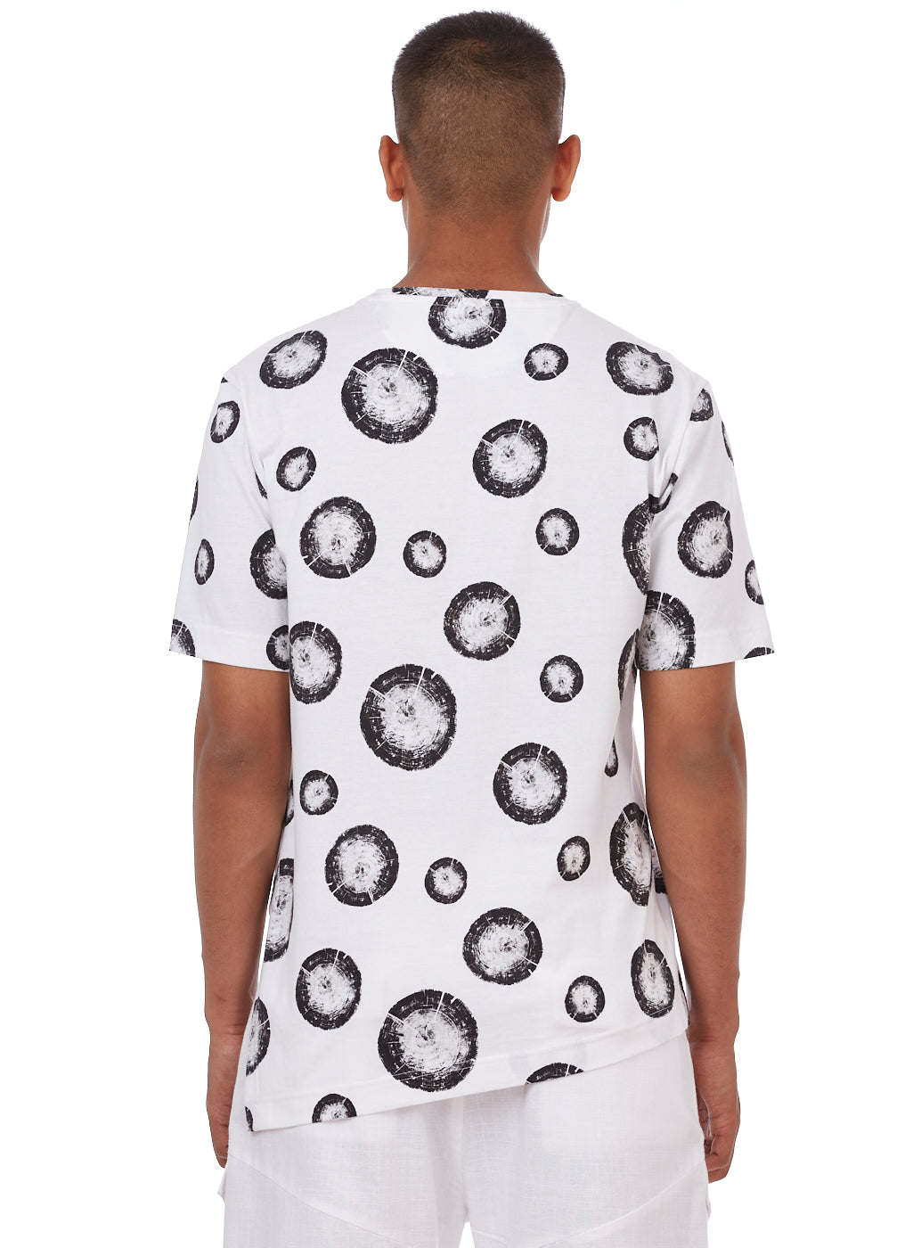 White Graphic Dot Print T-Shirt