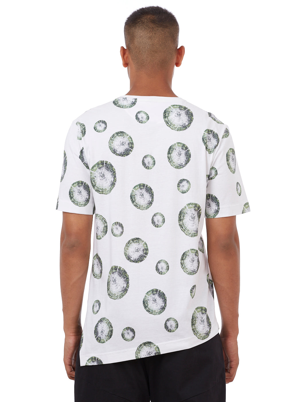 White & Green Dot Print Oversized T-Shirt