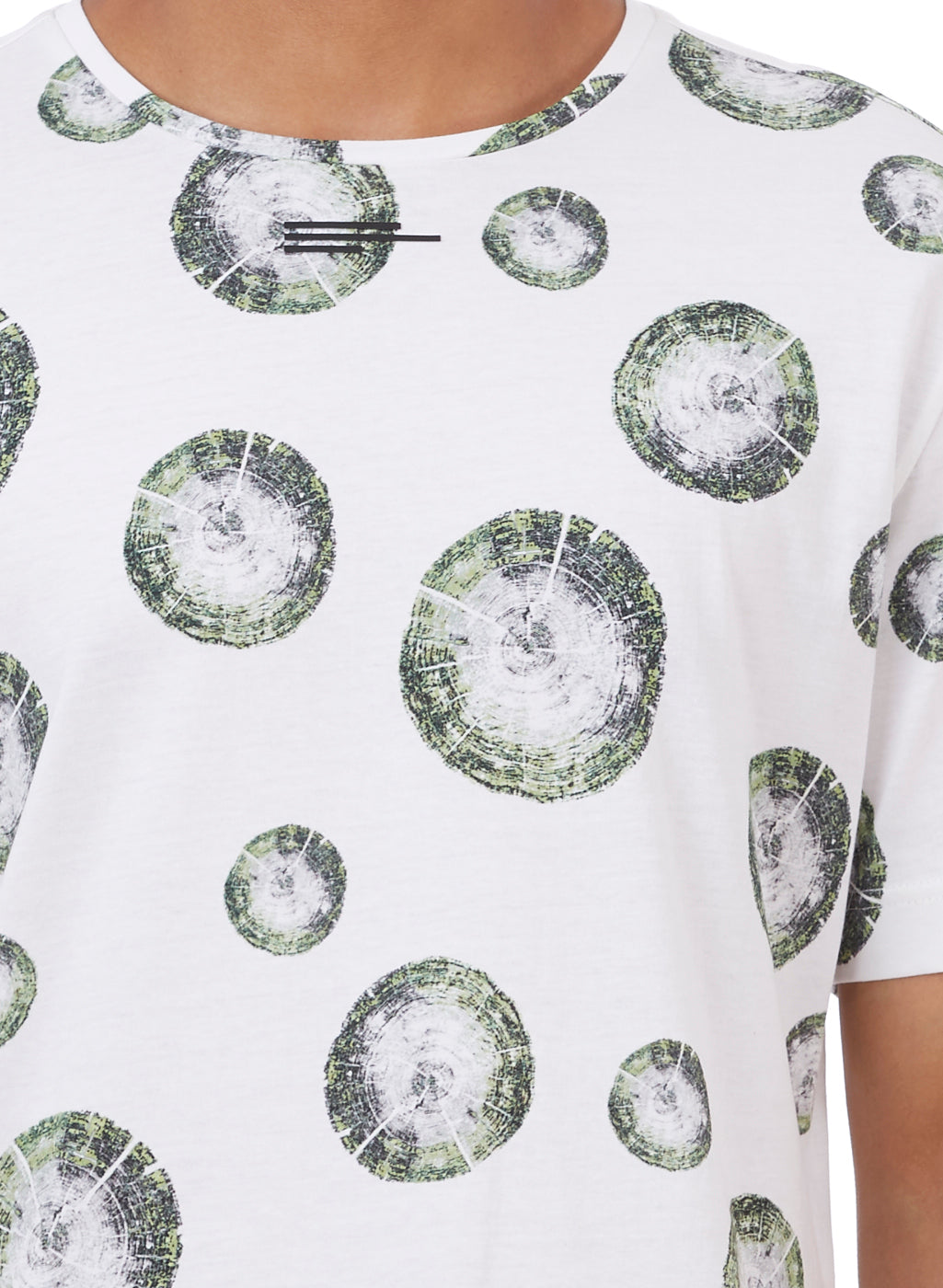 White & Green Dot Print Oversized T-Shirt