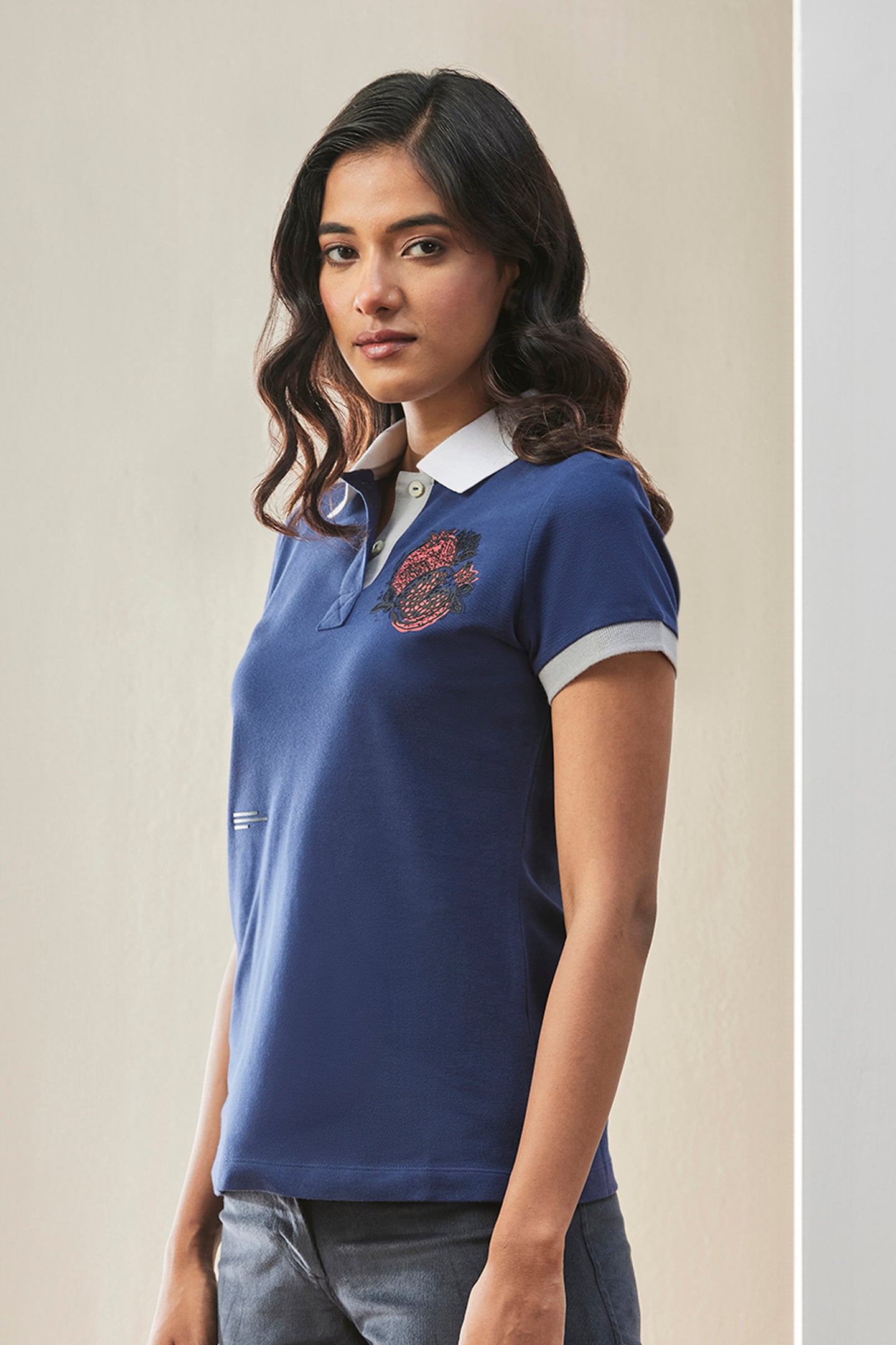 Navy Classic Polo Womens T-shirt