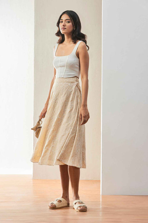 Casual Womens Skirt Beige
