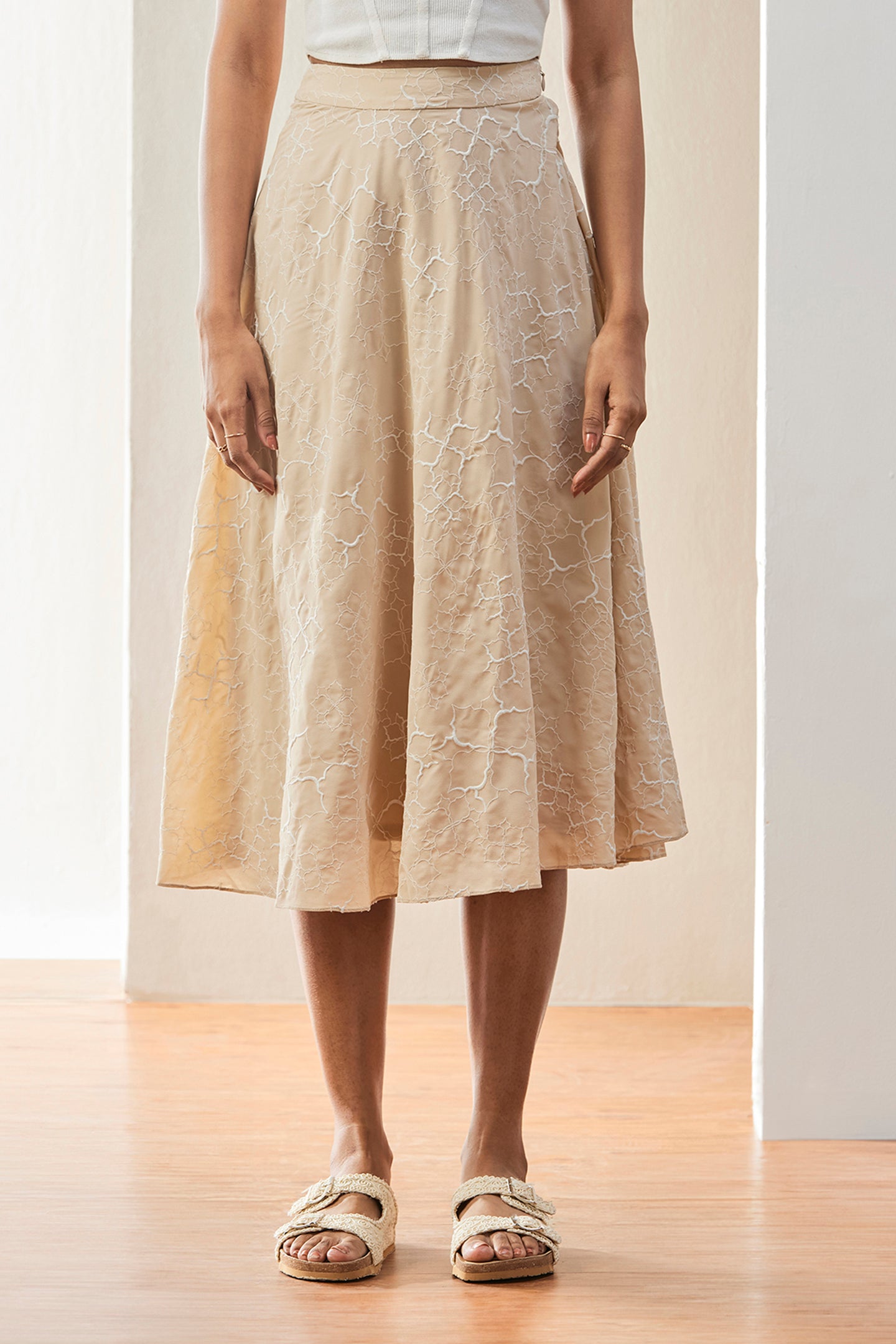 Casual Womens Skirt Beige