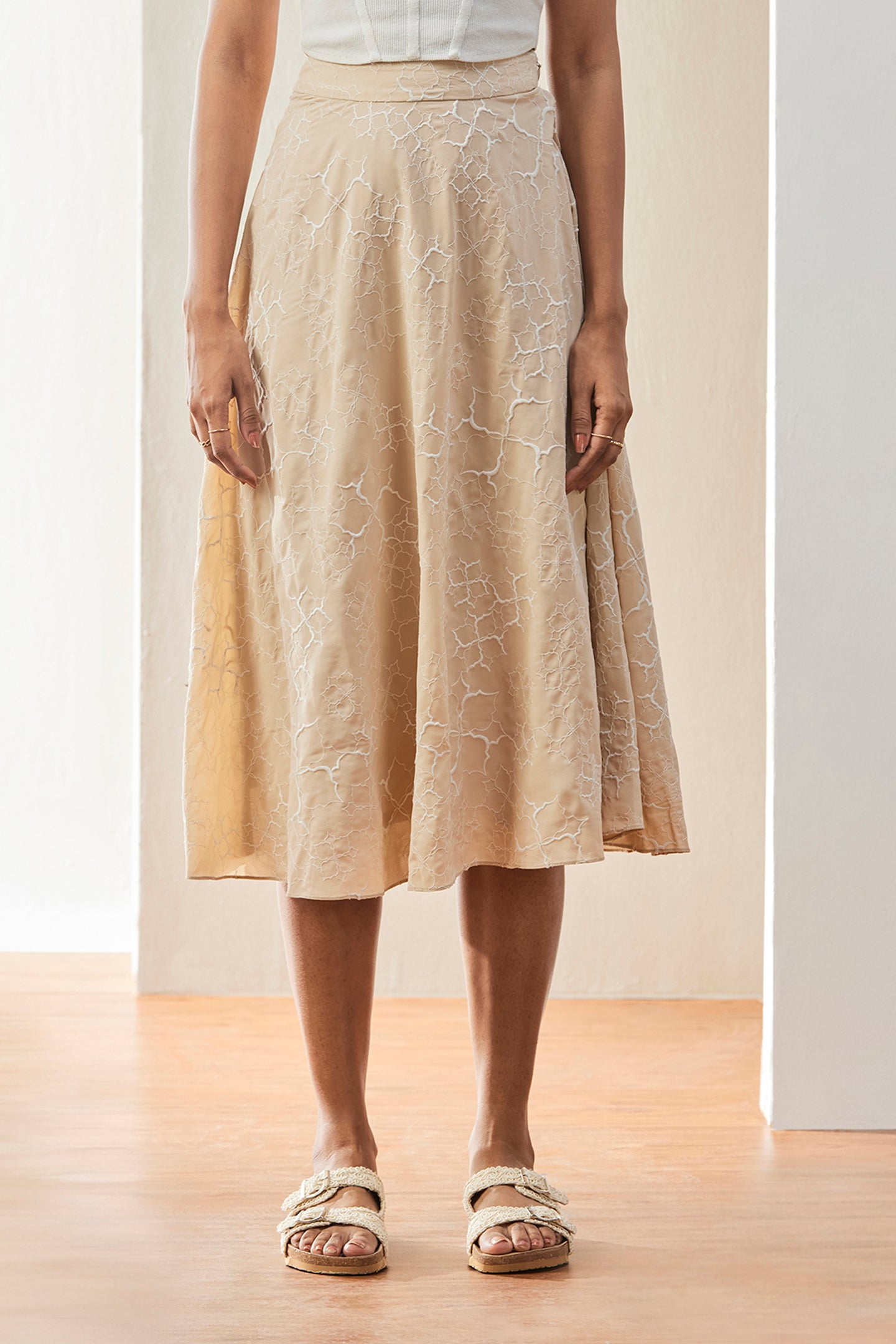 Casual Womens Skirt Beige