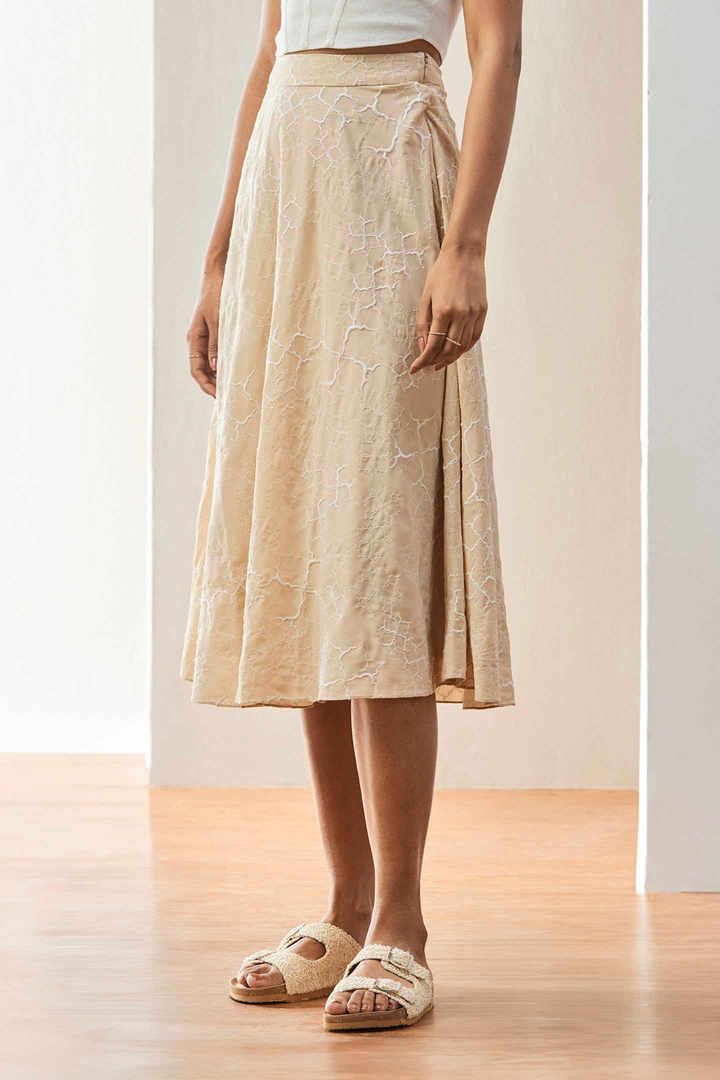 Casual Womens Skirt Beige