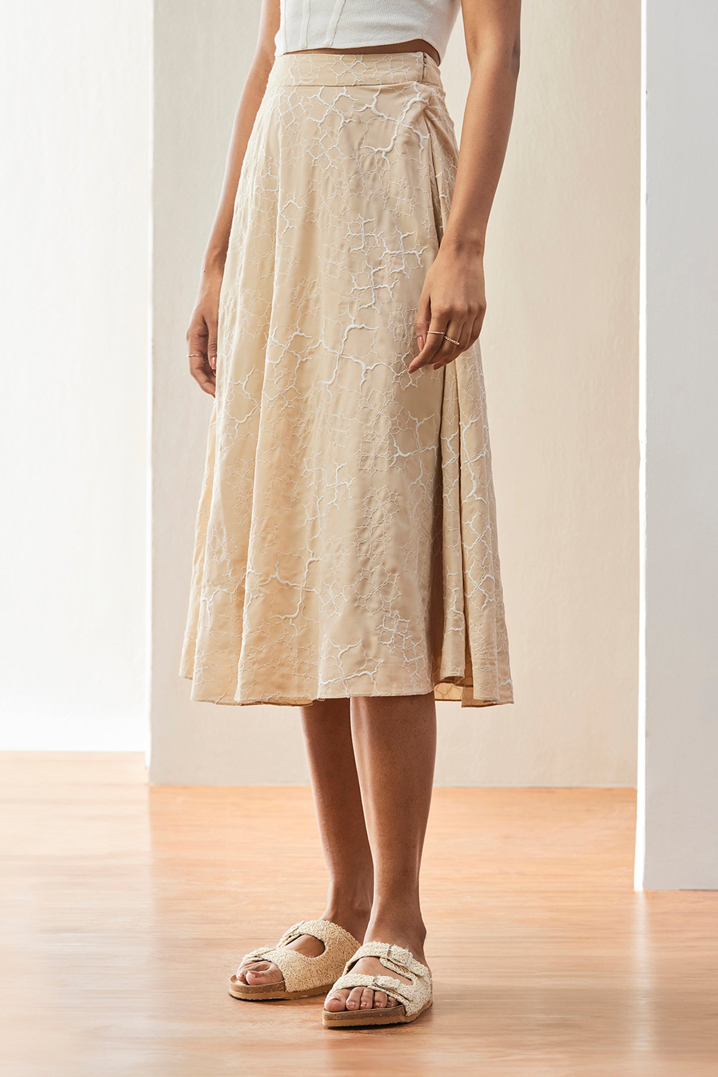 Casual Womens Skirt Beige