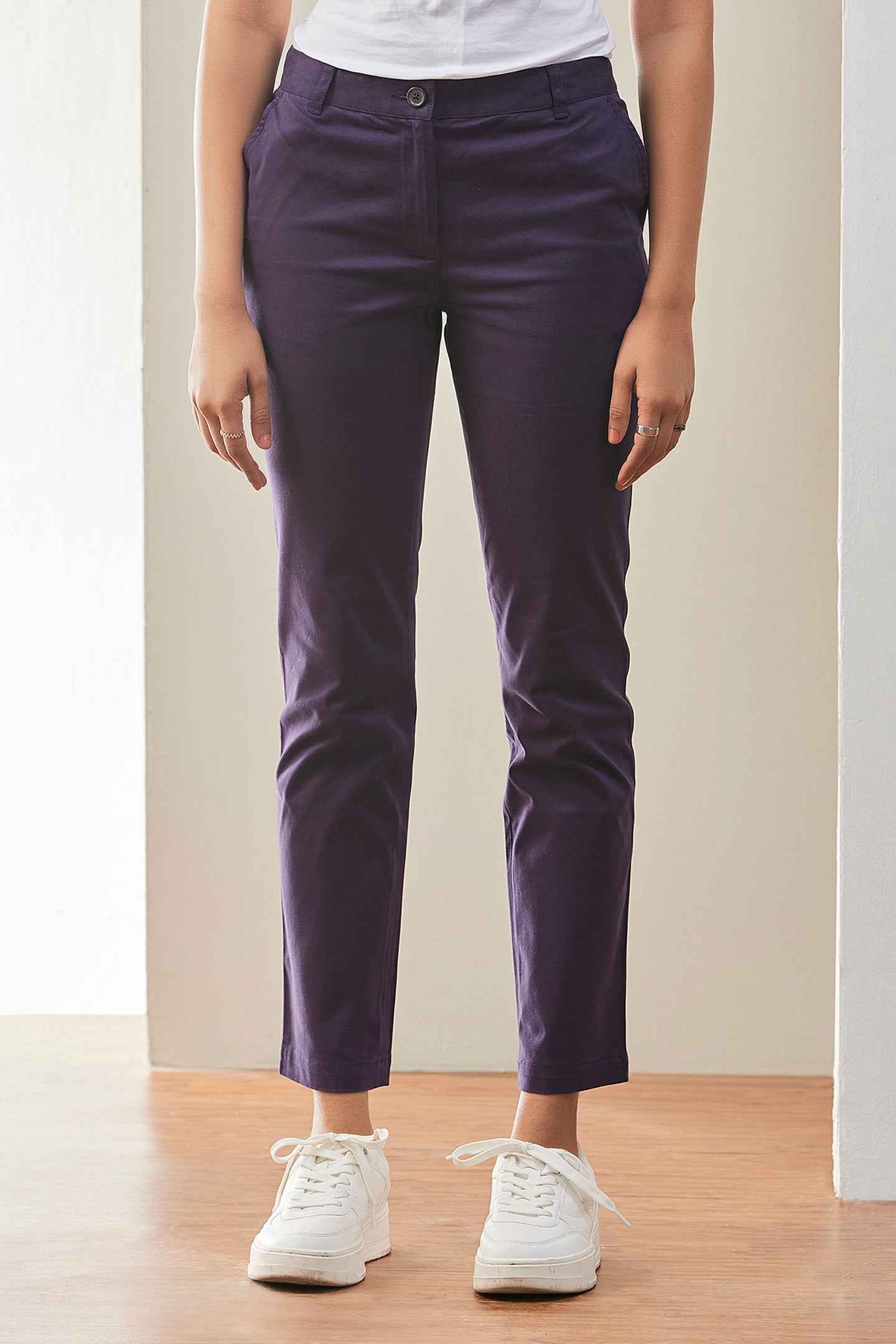 Trendy Women's Cotton Satin Chinos