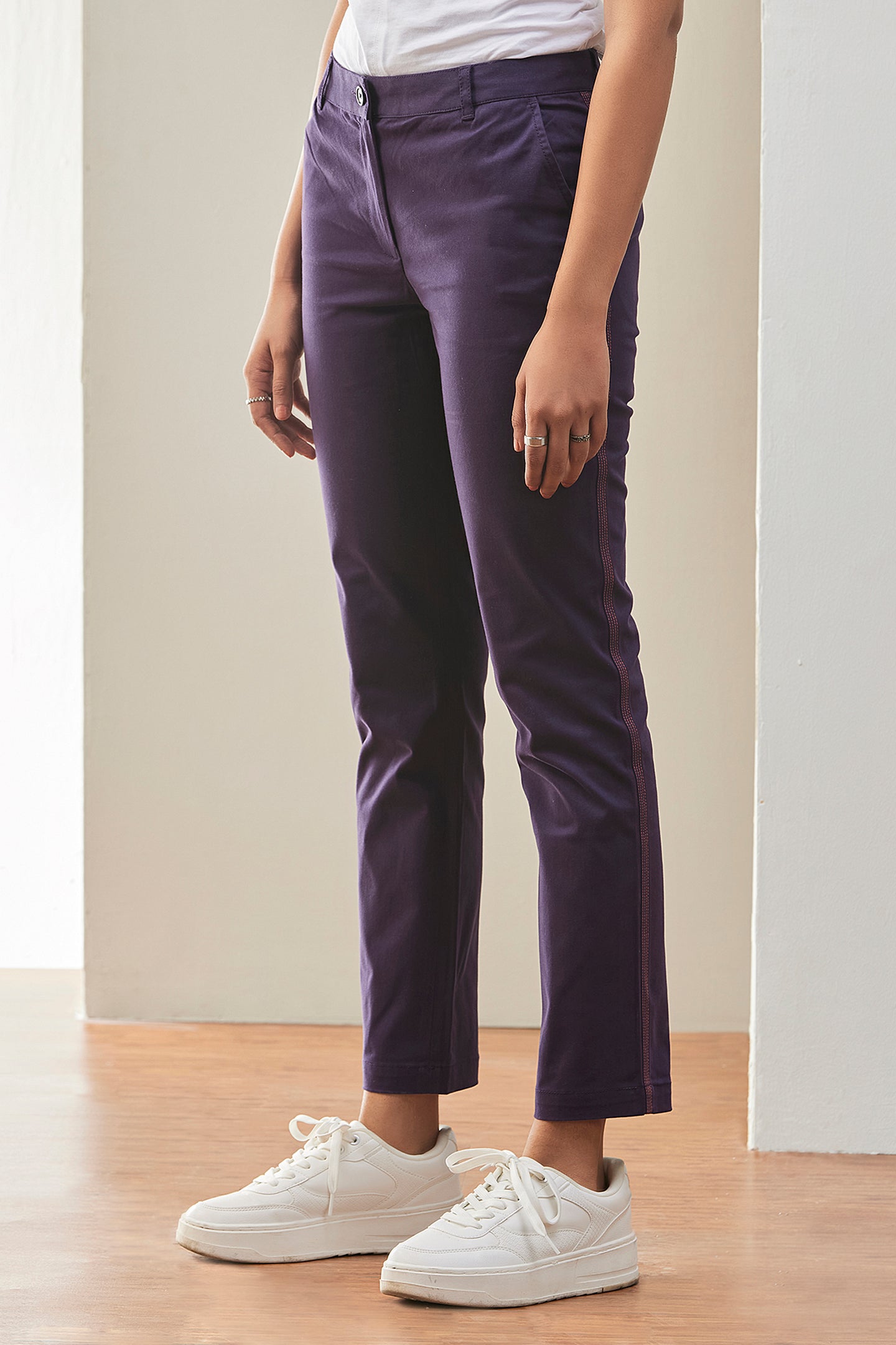 Casual Women Pants Purple