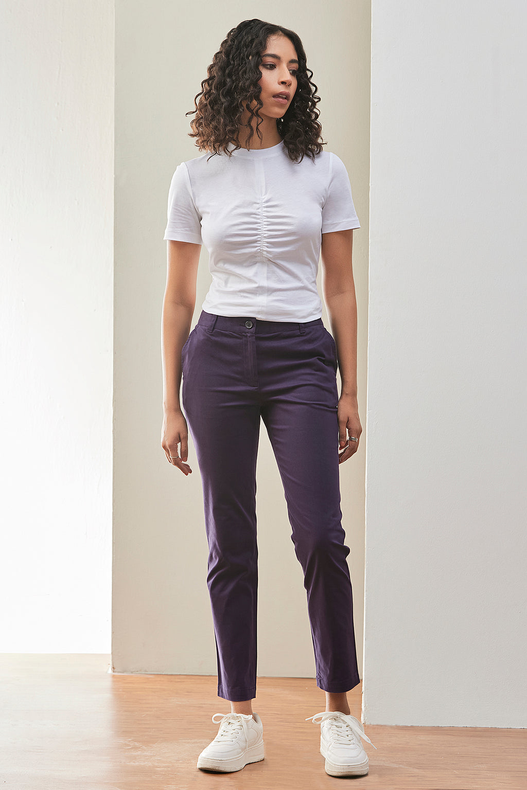 Casual Women Pants Purple