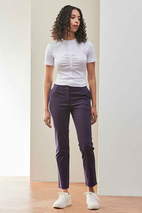 Casual Women Pants Purple