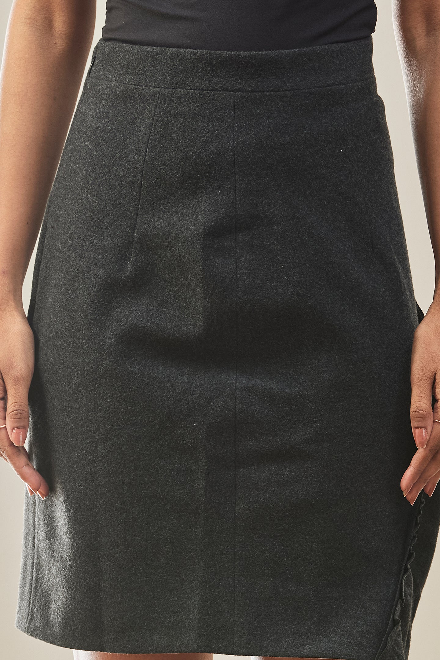 Charcoal Grey Structured Pencil Skirt