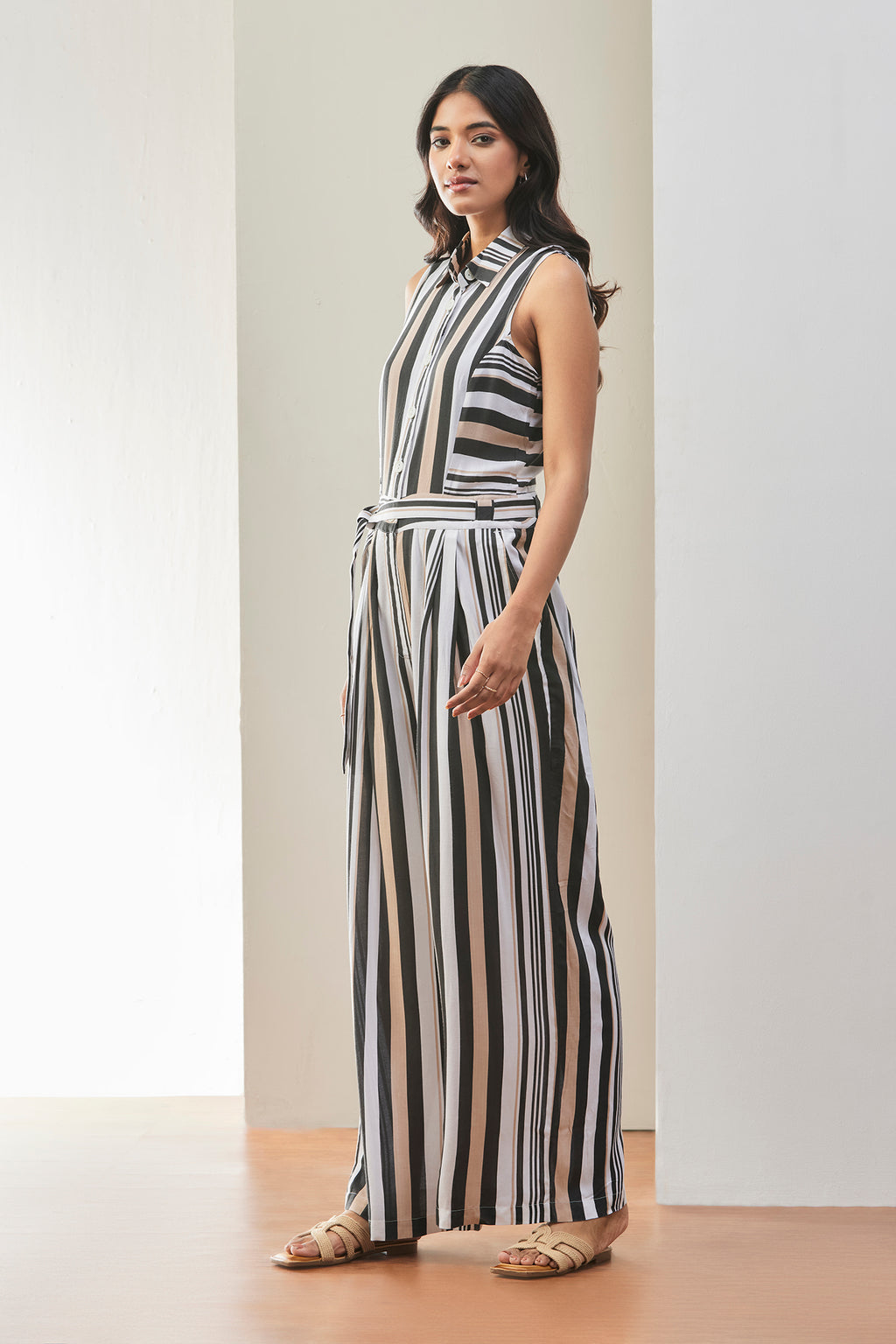 The Monochrome Stripe Jumpsuit