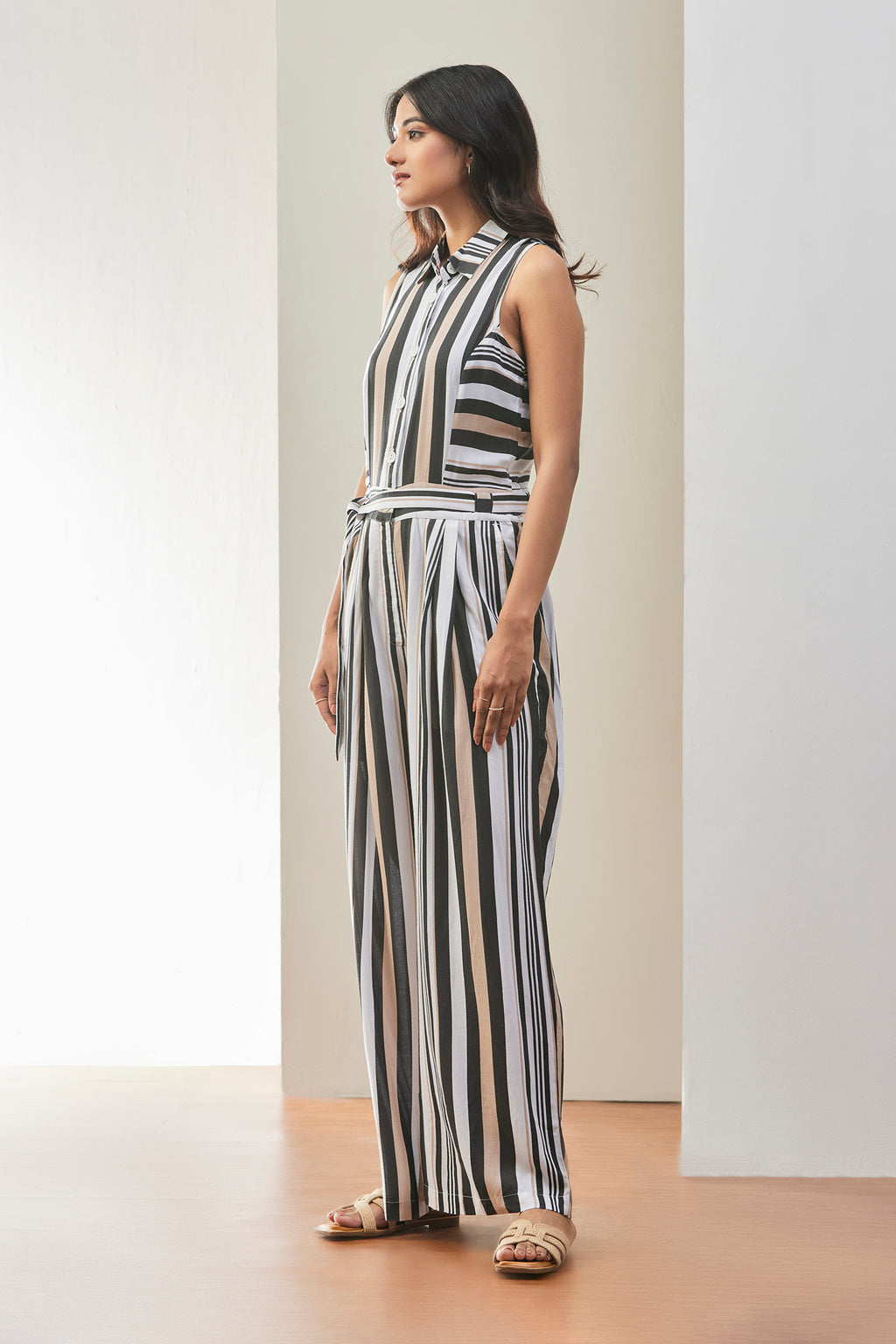 The Monochrome Stripe Jumpsuit