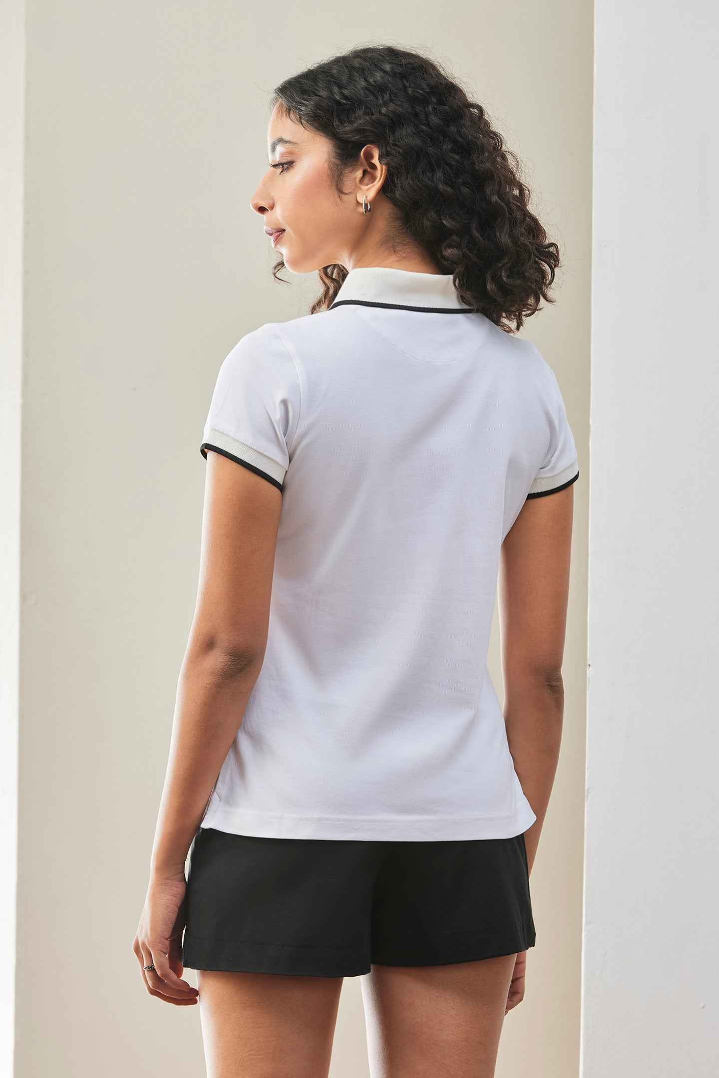 White Classic Polo Womens T-shirt