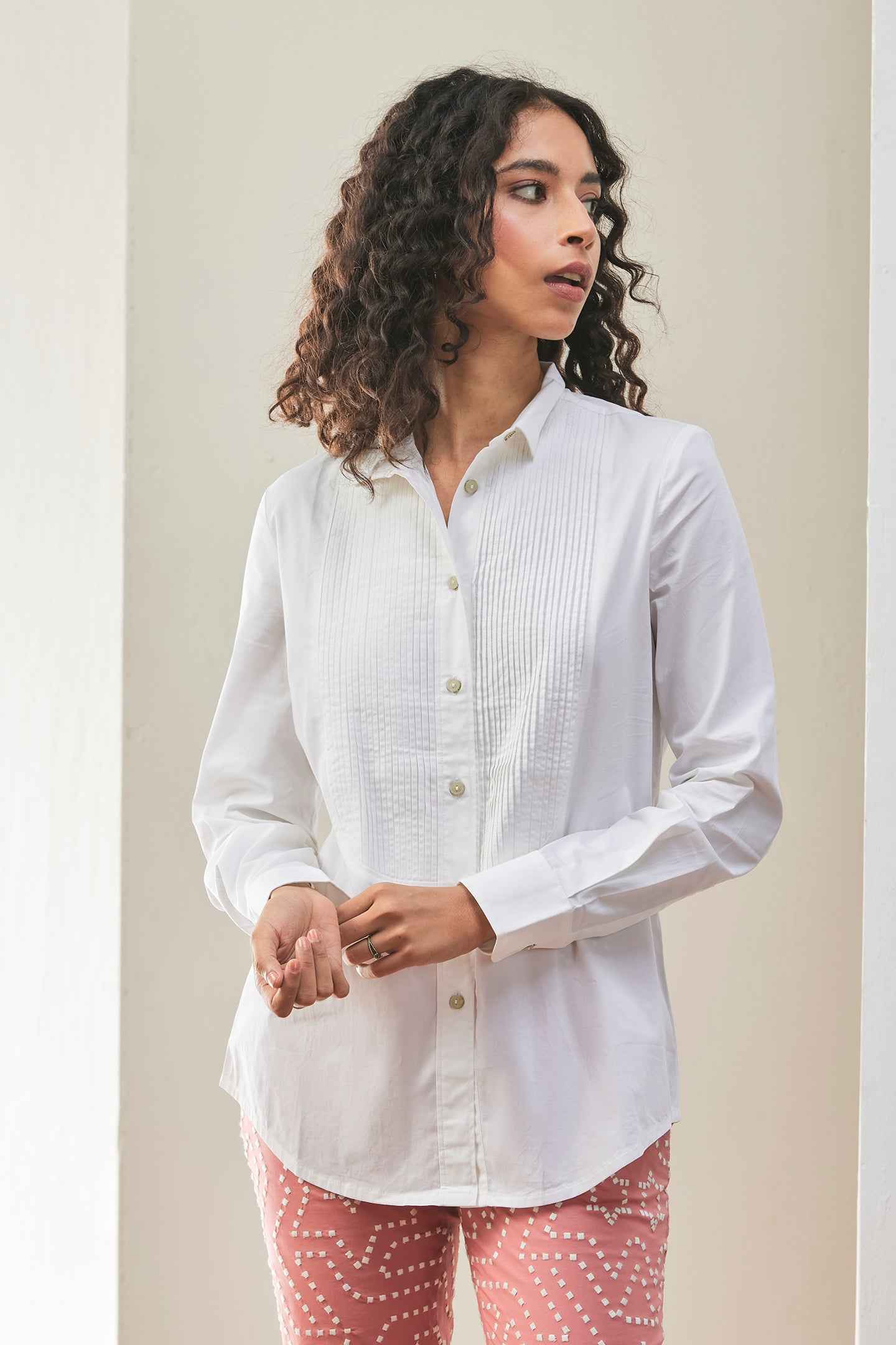 White Classic Shirt For Womens