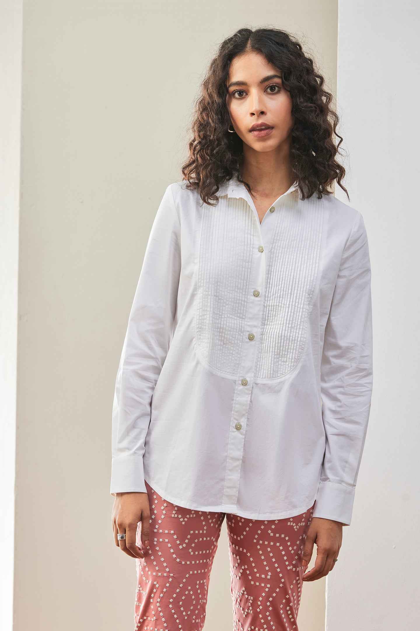 White Classic Shirt For Womens