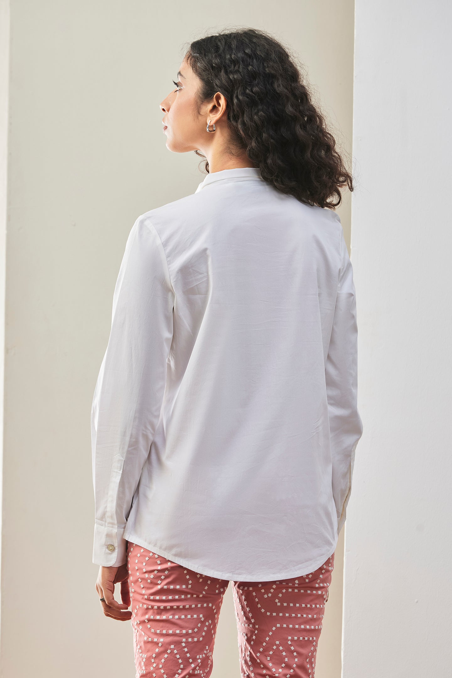 White Classic Shirt For Womens
