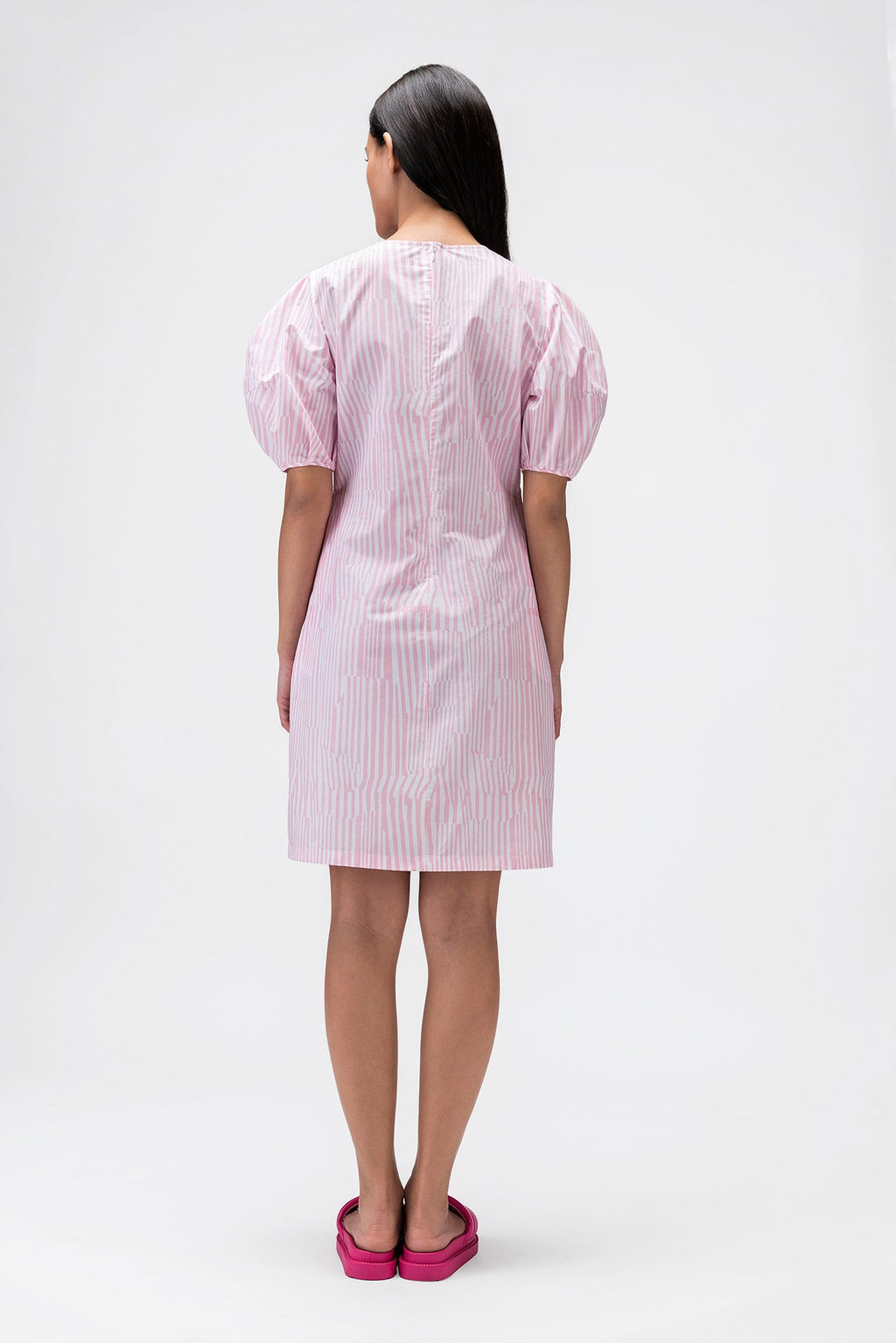 Dress with Asymettrical Printed Stripes