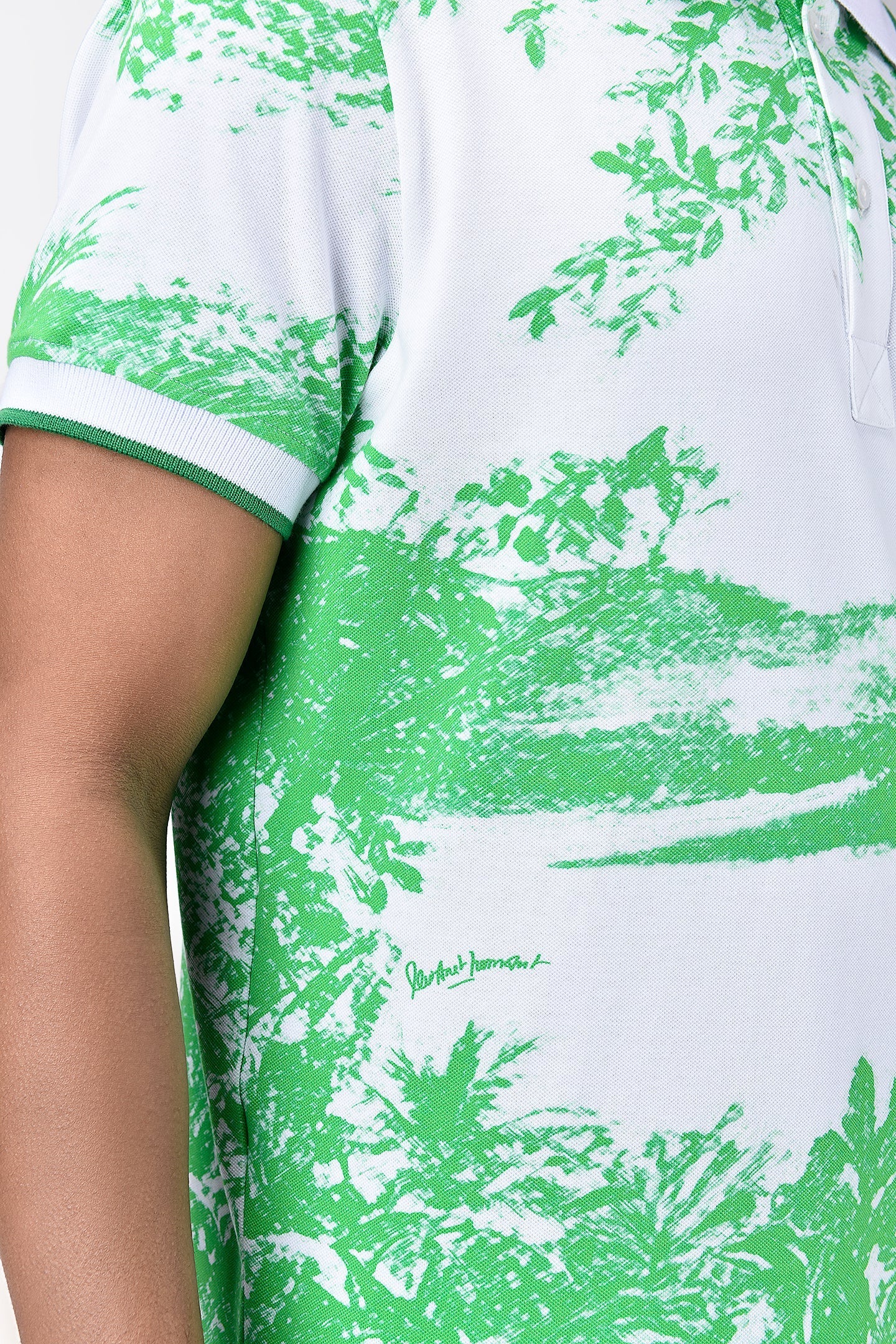Men's Regular Fit Cotton Pique Polo with Contrast Tipping-Spring Green